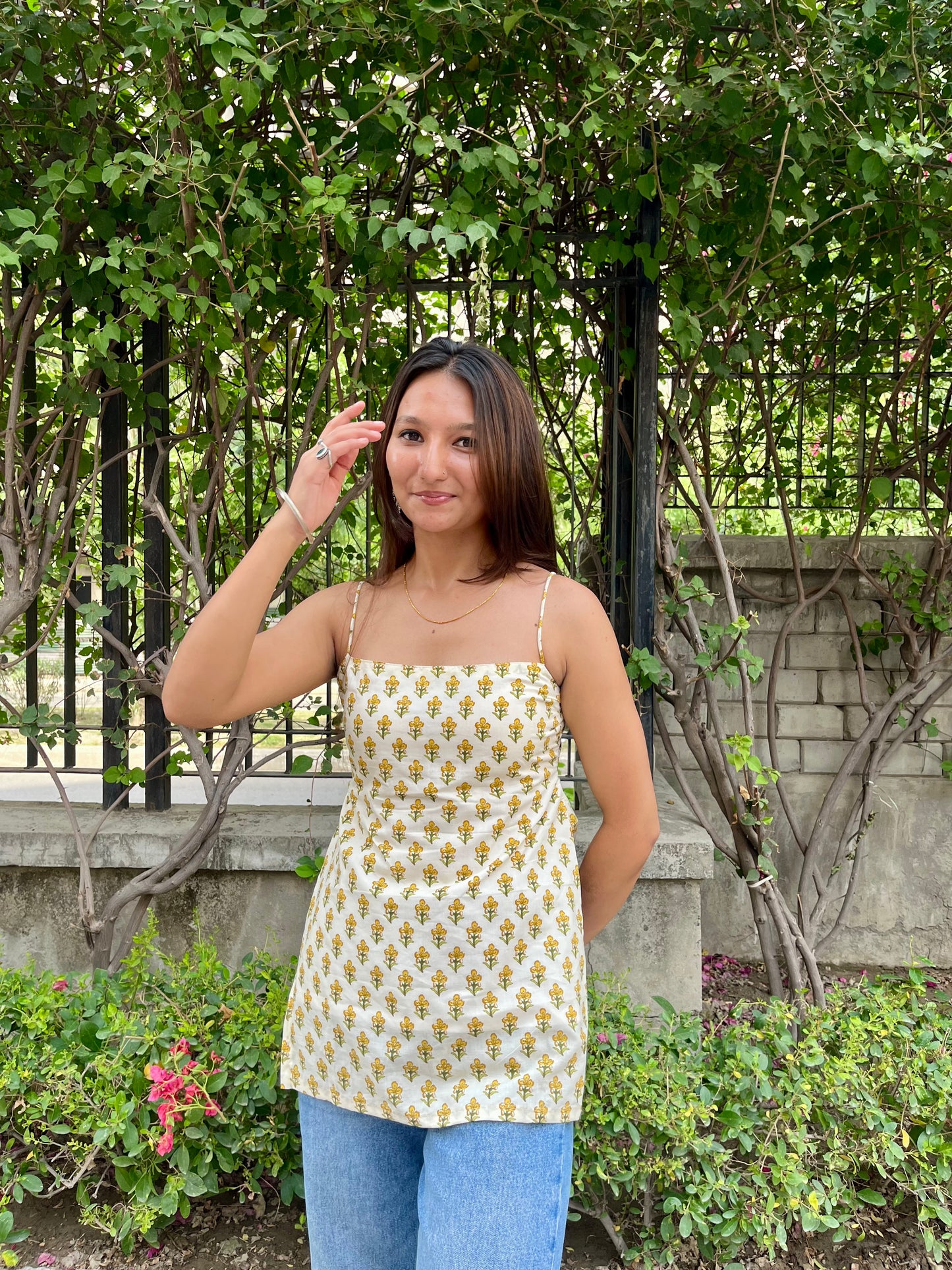 Daisy Noodle Strap Straight Kurti