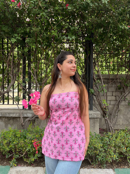 Tulip Noodle Strap Straight Short Kurti