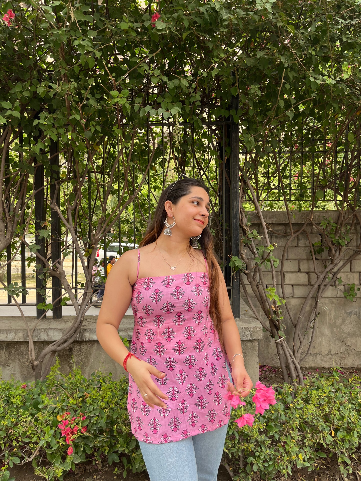 Tulip Noodle Strap Straight Short Kurti