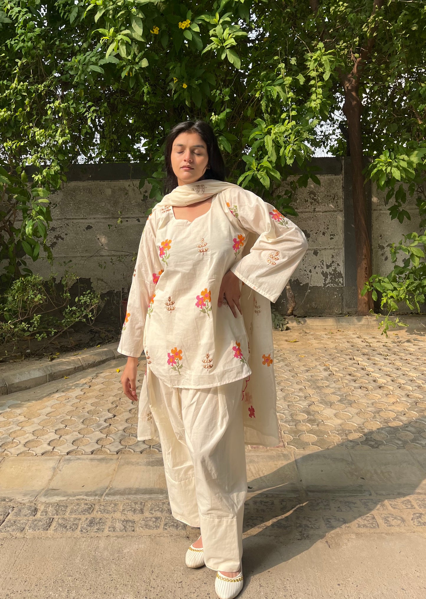 Patola Embroidery Farshi Salwar Set