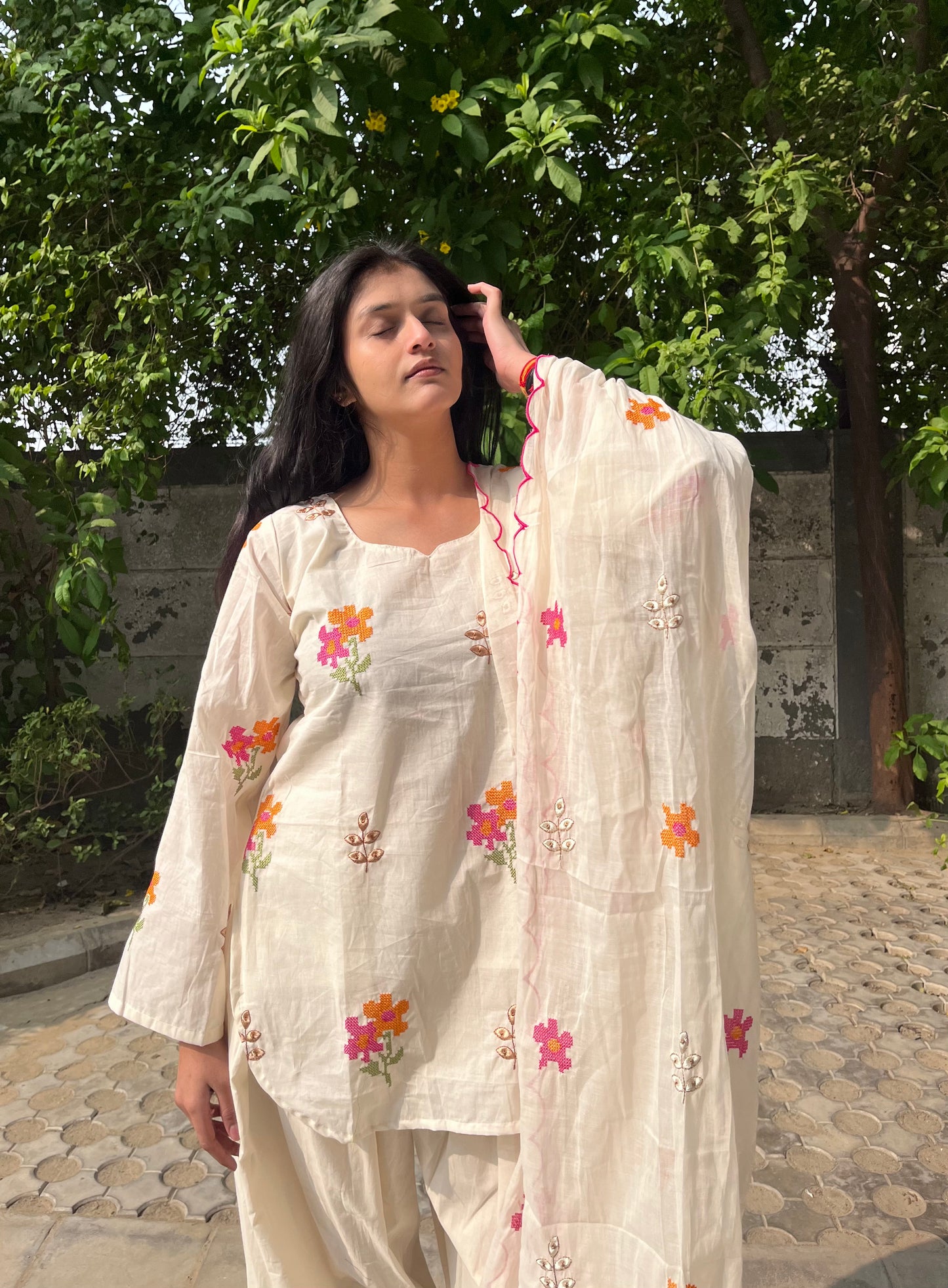 Patola Embroidery Farshi Salwar Set