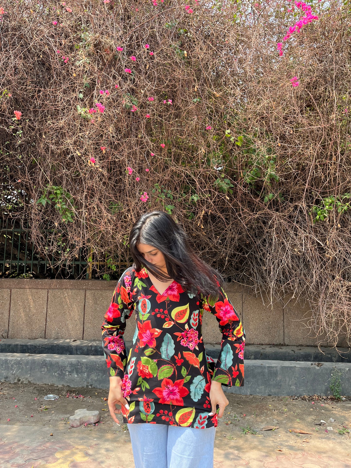 Night Tulip Straight Short Kurti