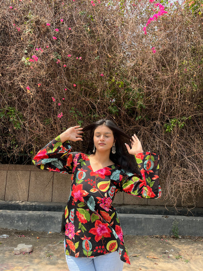 Night Tulip Straight Short Kurti