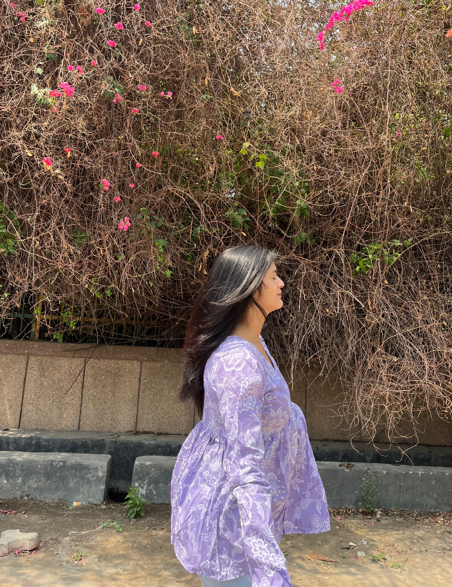 Hazel Lilac Peeplum Short Kurti