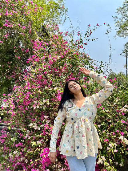 Phulvari Embroided Peeplum Kurti