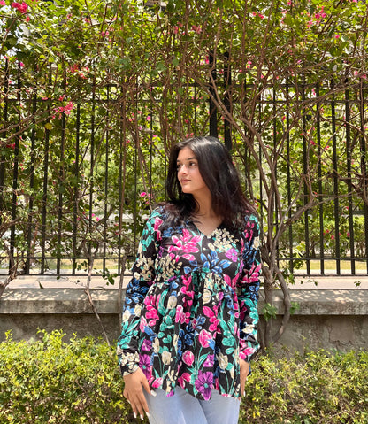 Night Angel Peeplum Short Kurti