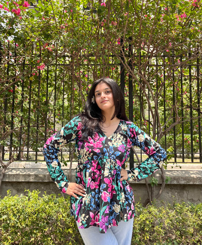 Night Angel Peeplum Short Kurti