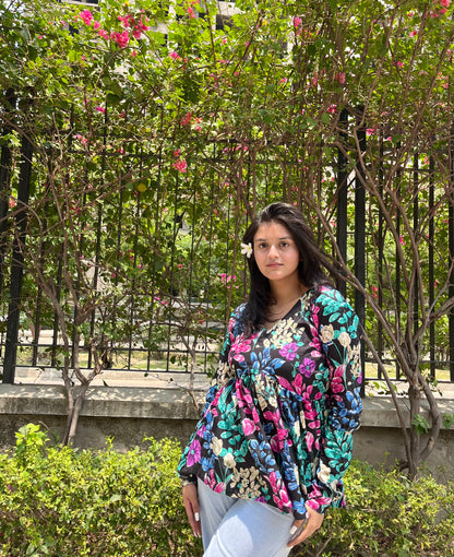 Night Angel Peeplum Short Kurti