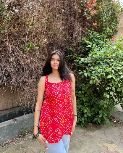 Litchi Backless Straight Short Kurti