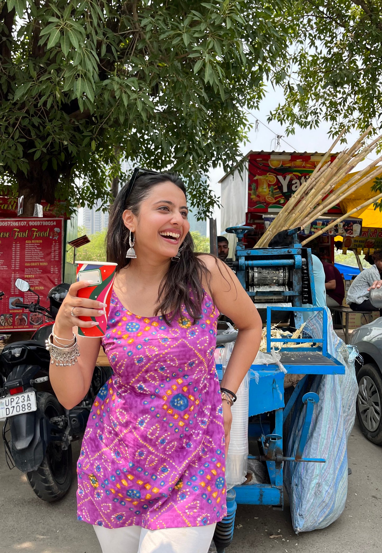 Jamun Backless Straight Short Kurti