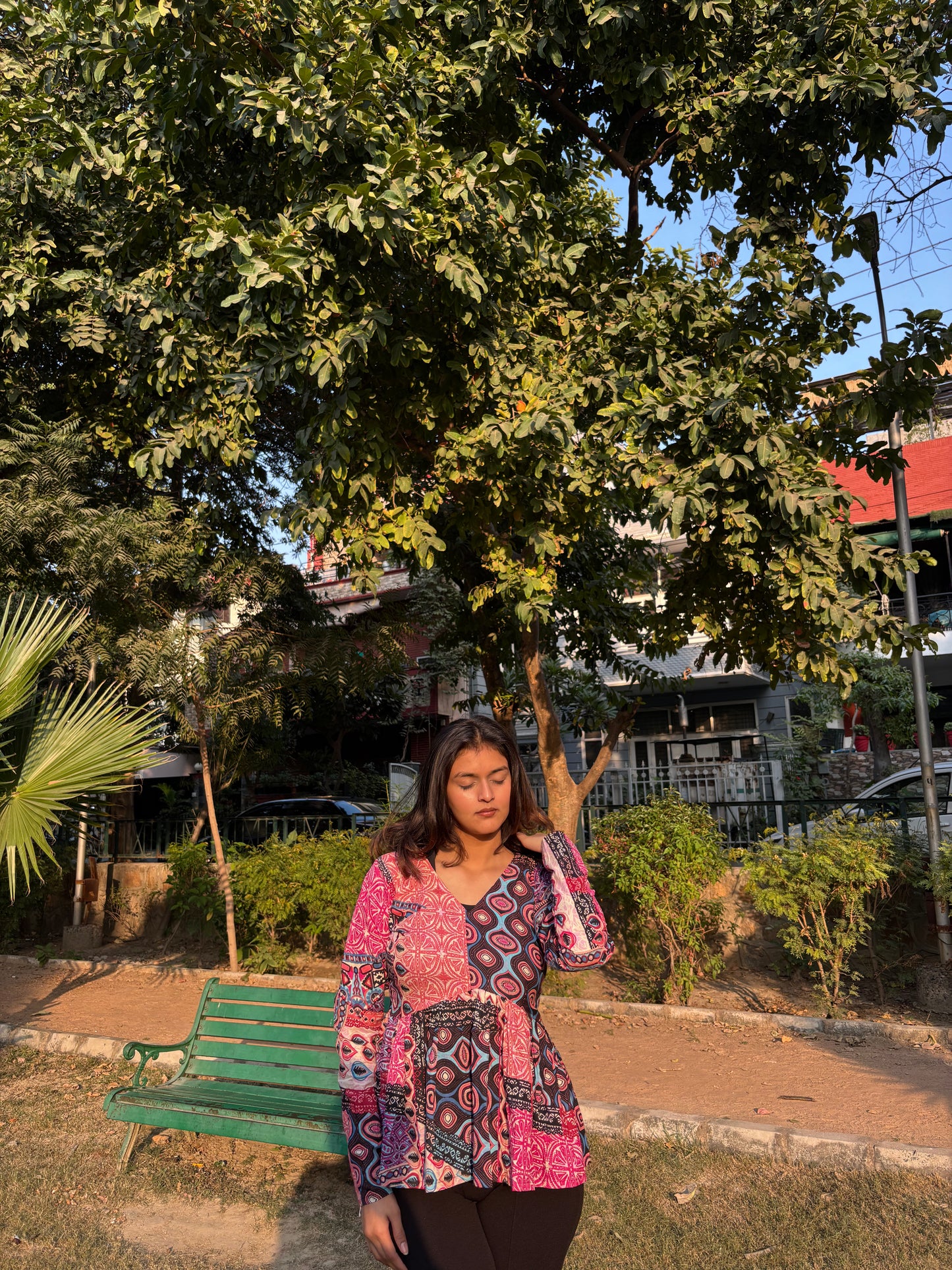 Pink Twirl Short Kurti Top