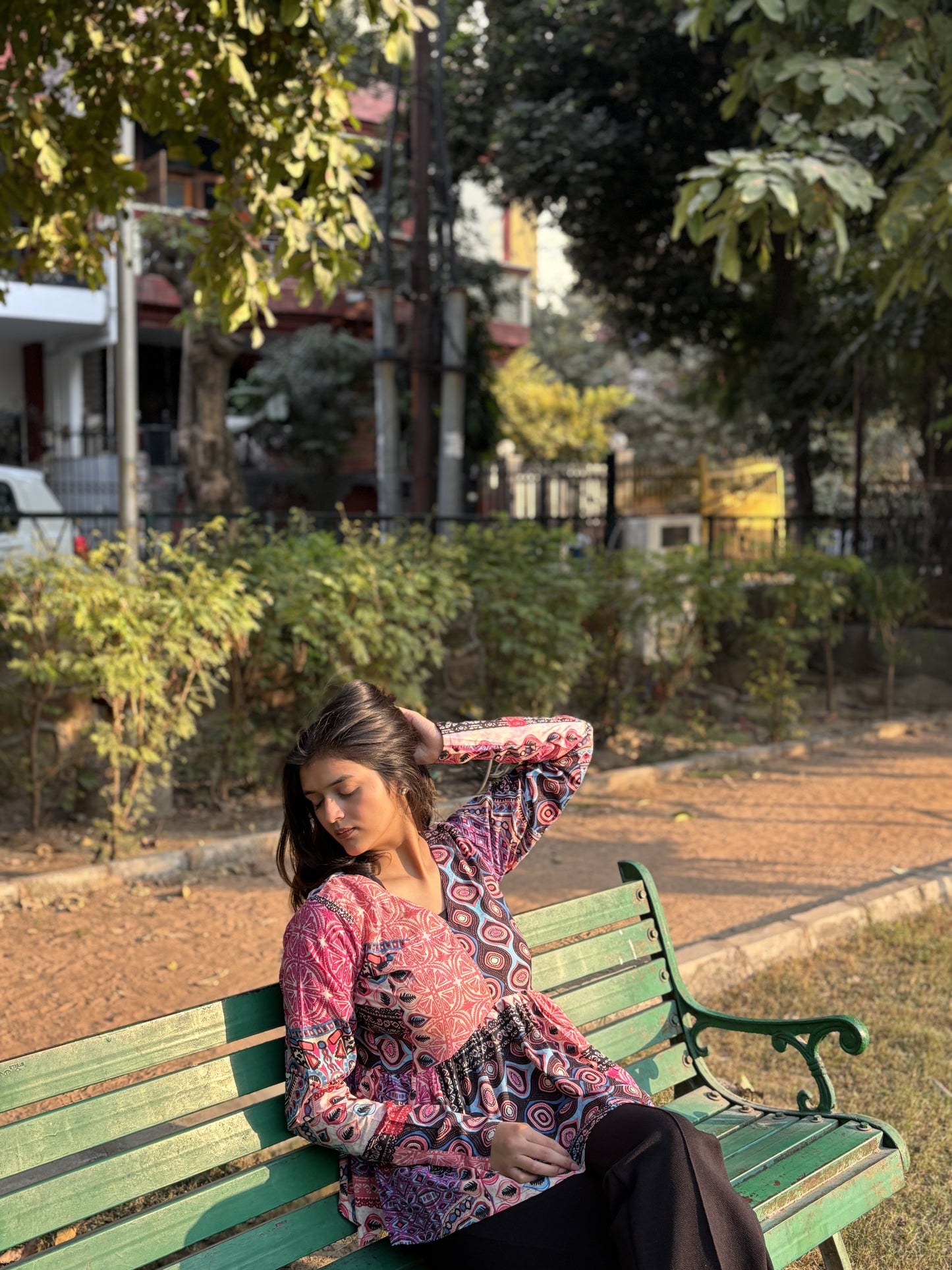 Pink Twirl Short Kurti Top