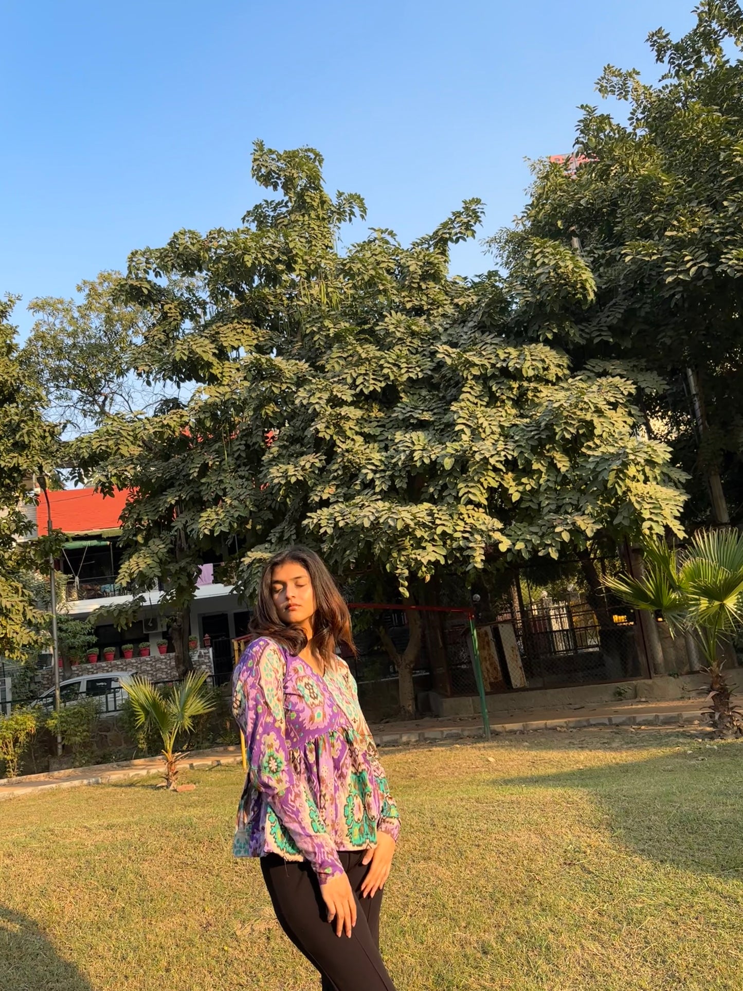 Purple Eyed Short Kurti Top