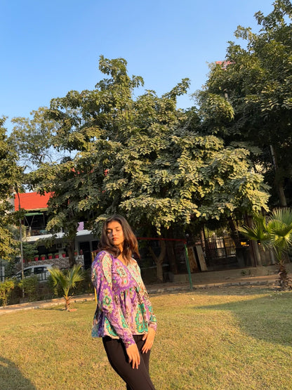 Purple Eyed Short Kurti Top