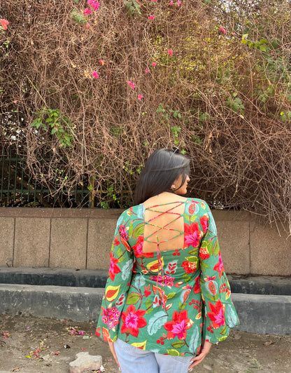 Gardenia Backless Straight Short Kurti