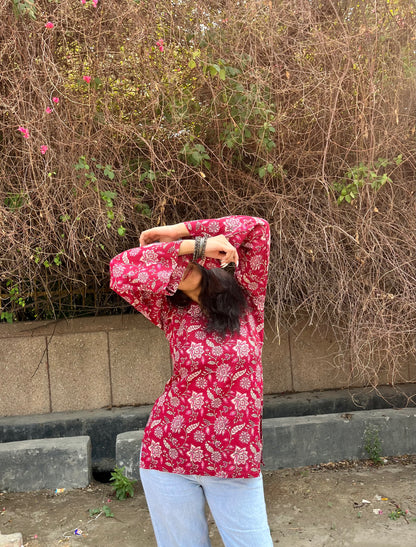 Orchid Corset Back Straight Short Kurti