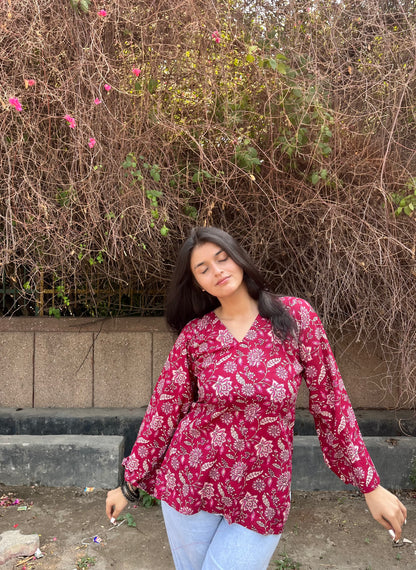 Orchid Corset Back Straight Short Kurti