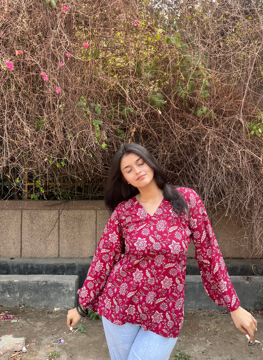 Orchid Corset Back Straight Short Kurti