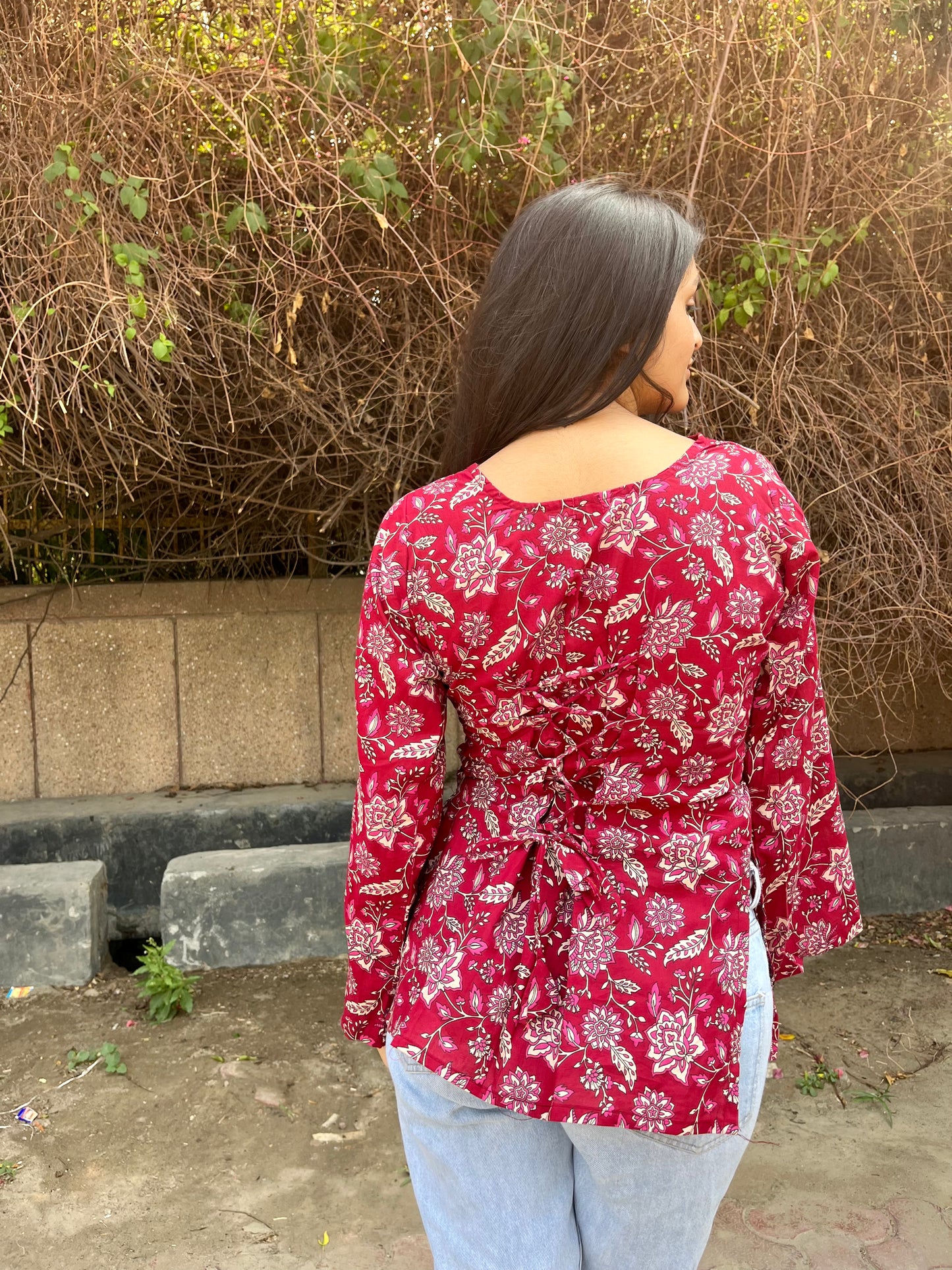 Orchid Corset Back Straight Short Kurti