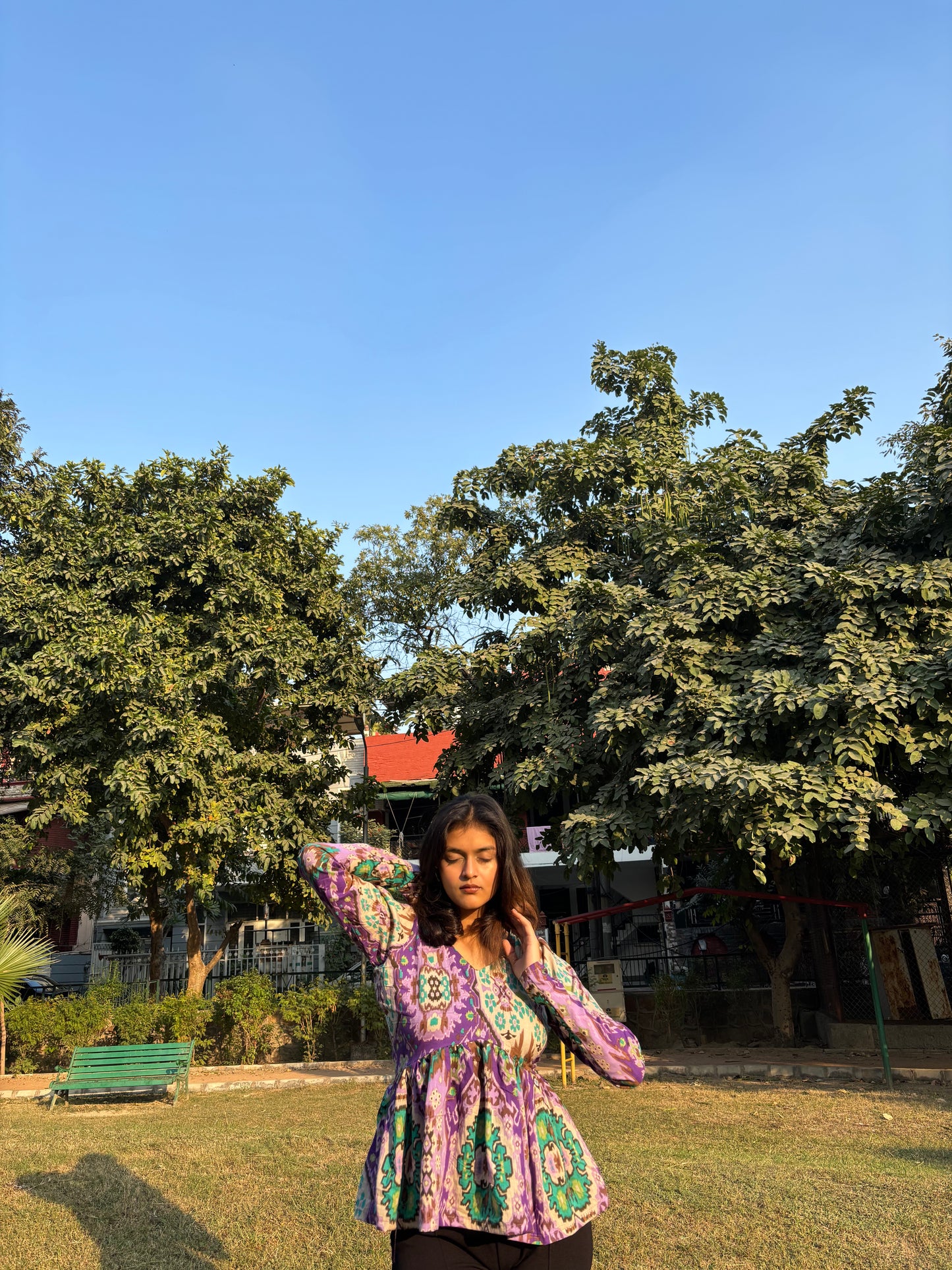 Purple Eyed Short Kurti Top