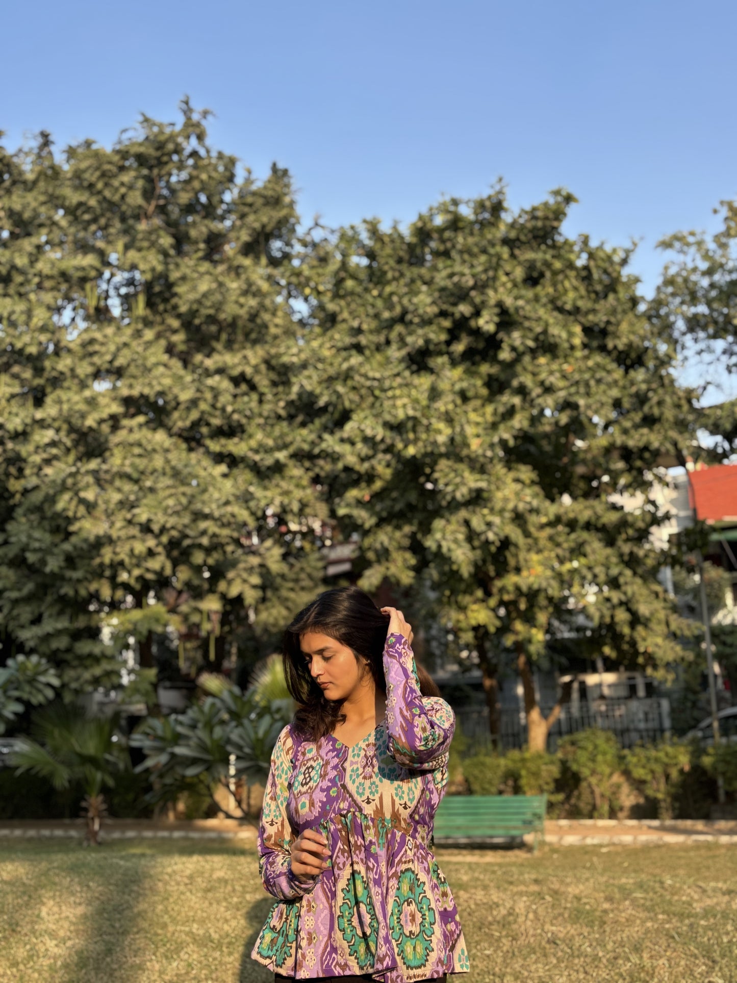 Purple Eyed Short Kurti Top