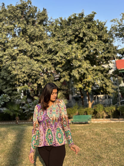 Purple Eyed Short Kurti Top
