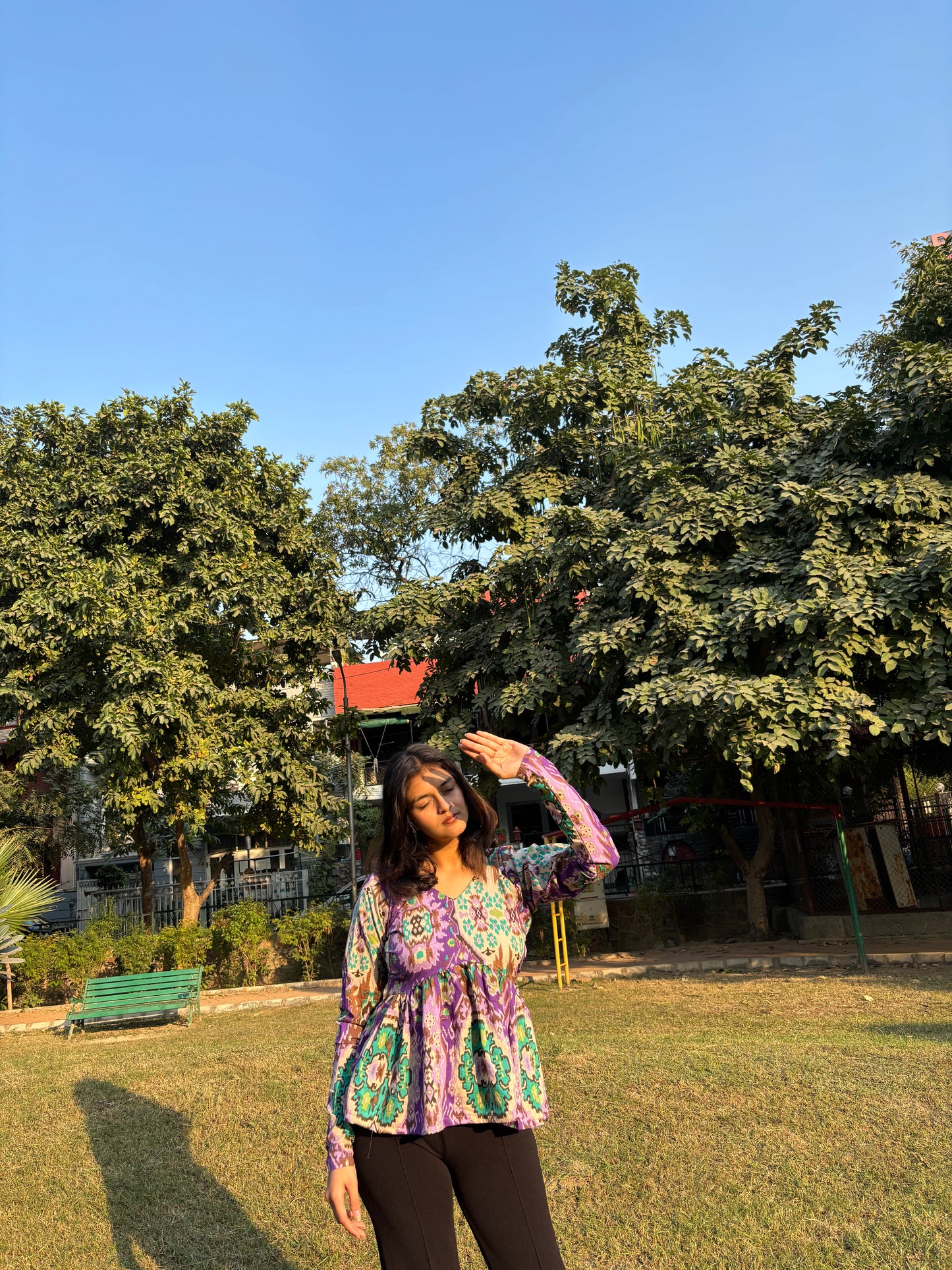 Purple Eyed Short Kurti Top