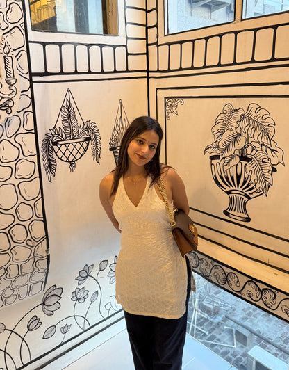 Hakoba Halter Neck Short Kurti