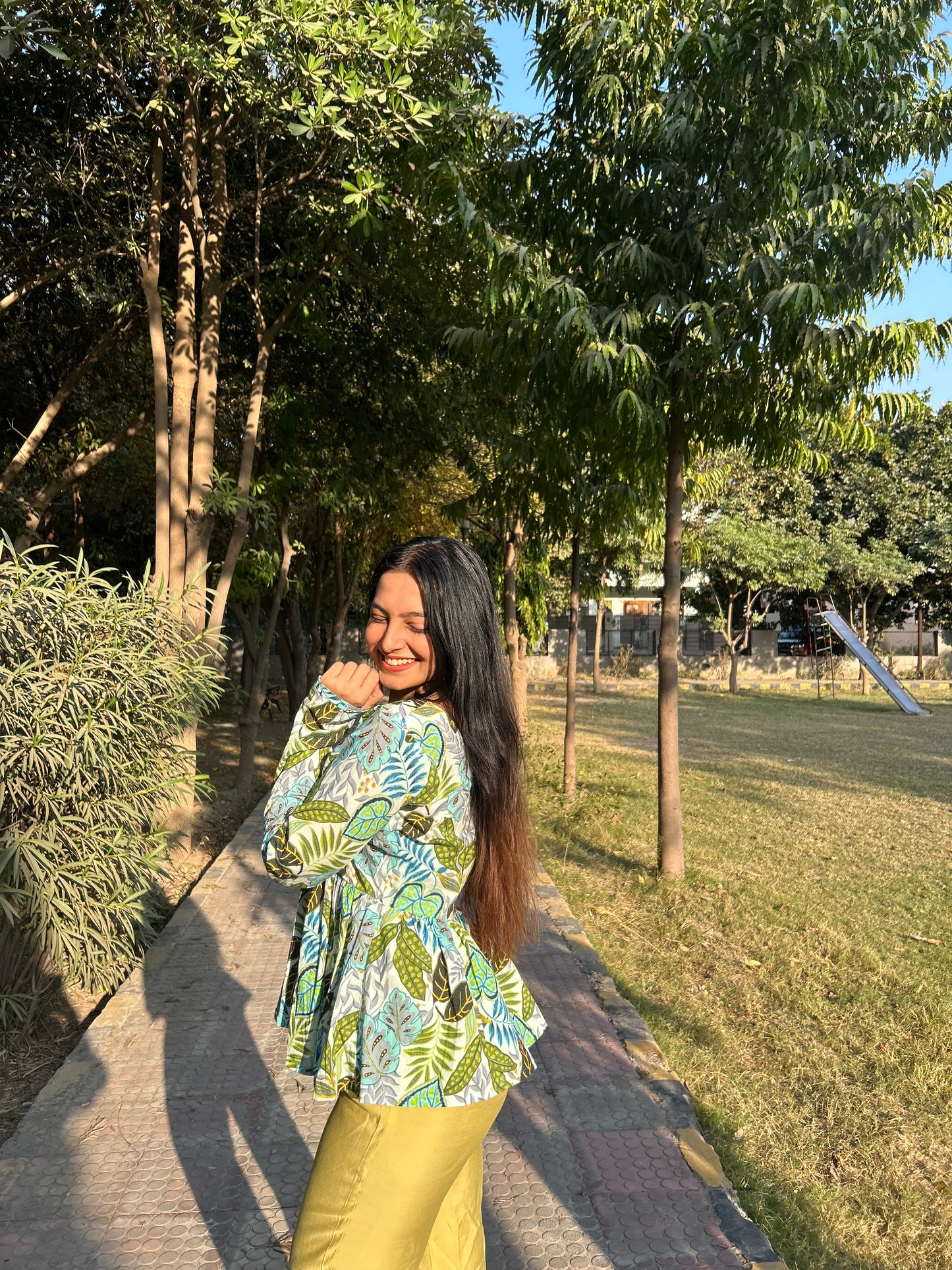 Tropical Short Kurti Top