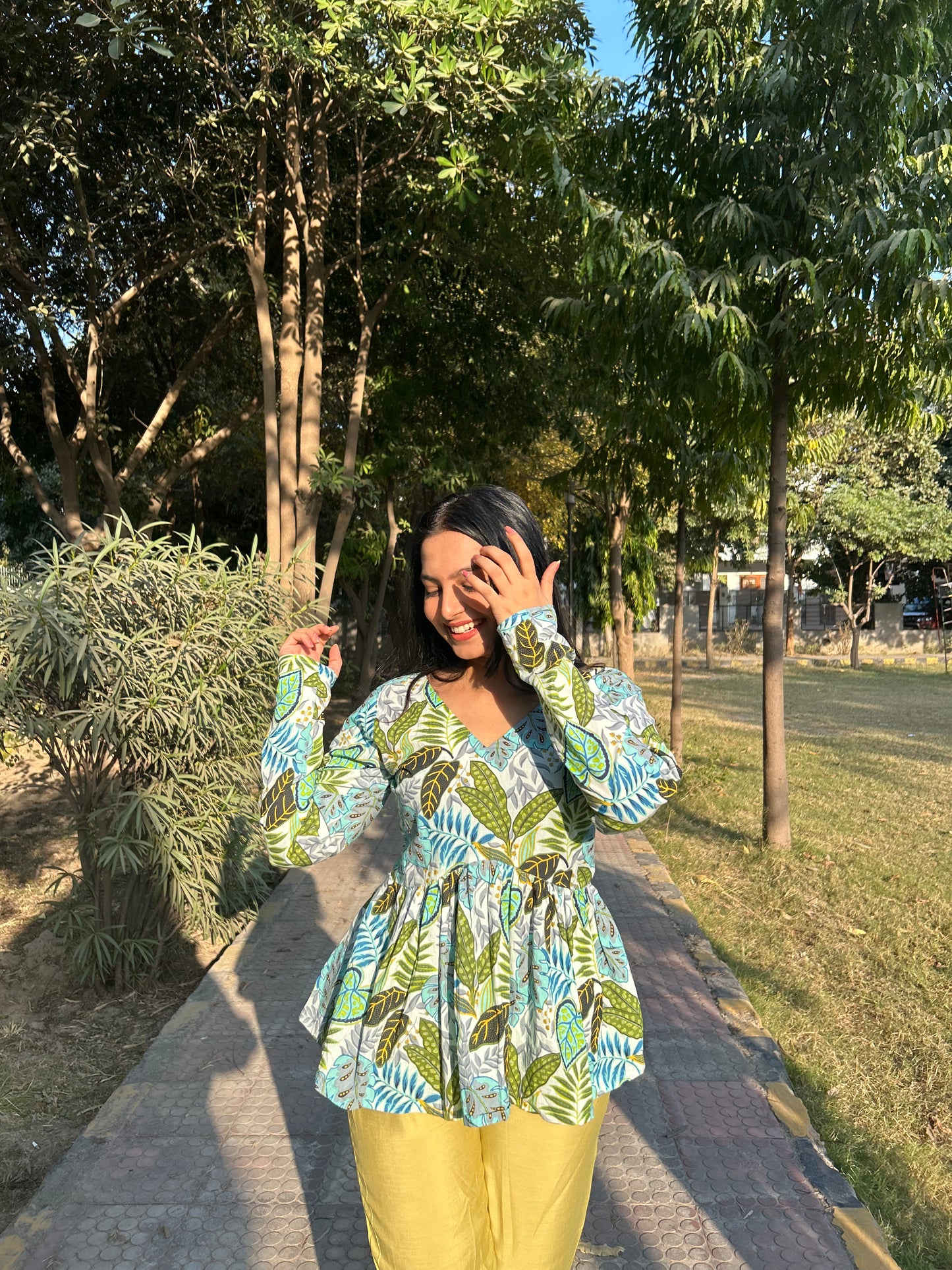 Tropical Short Kurti Top