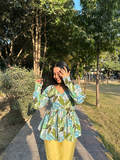 Tropical Short Kurti Top