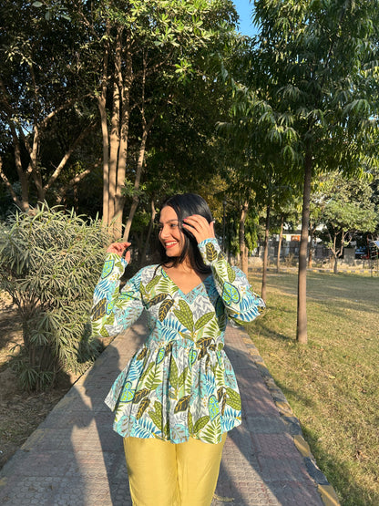 Tropical Short Kurti Top