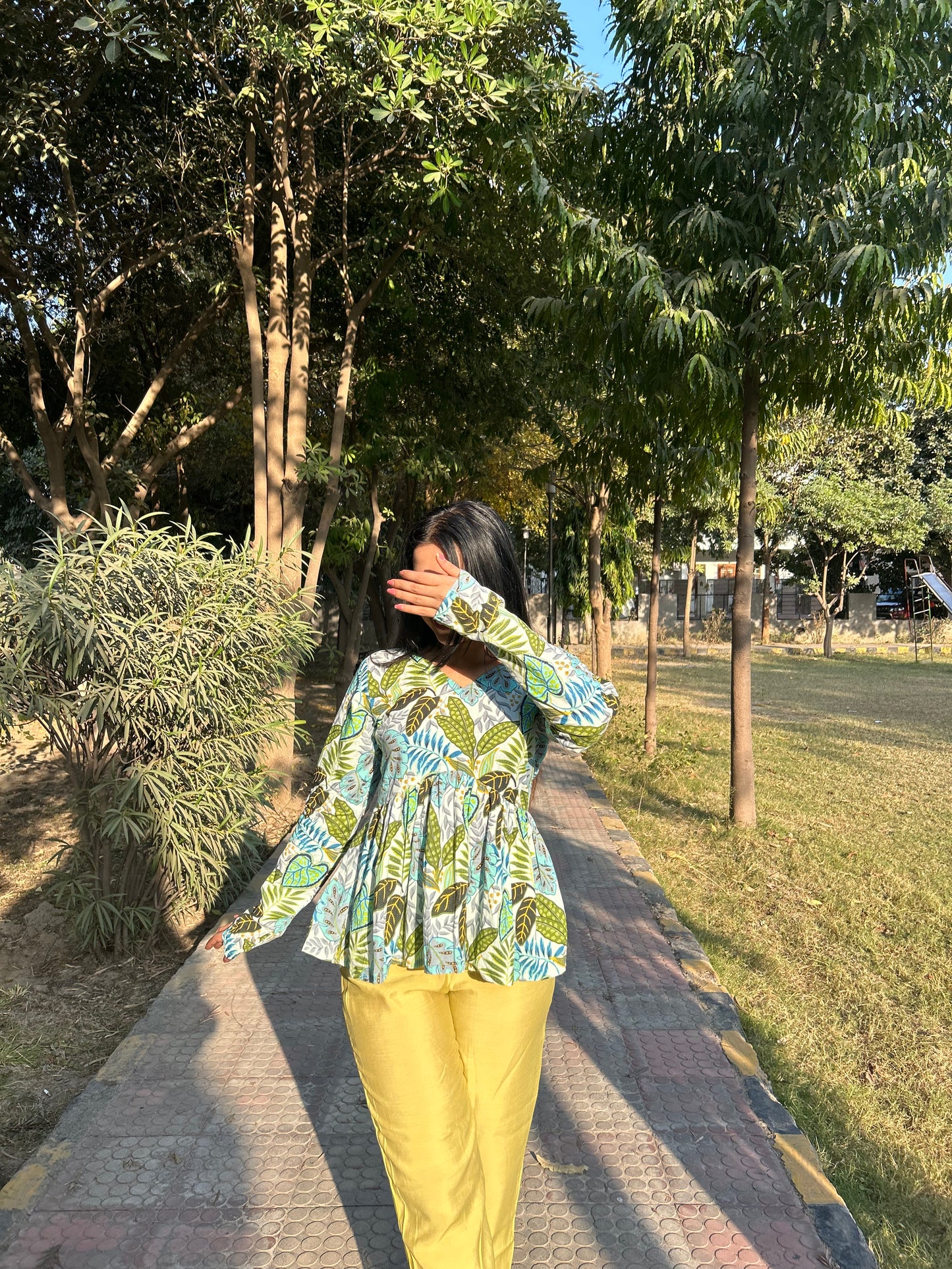 Tropical Short Kurti Top