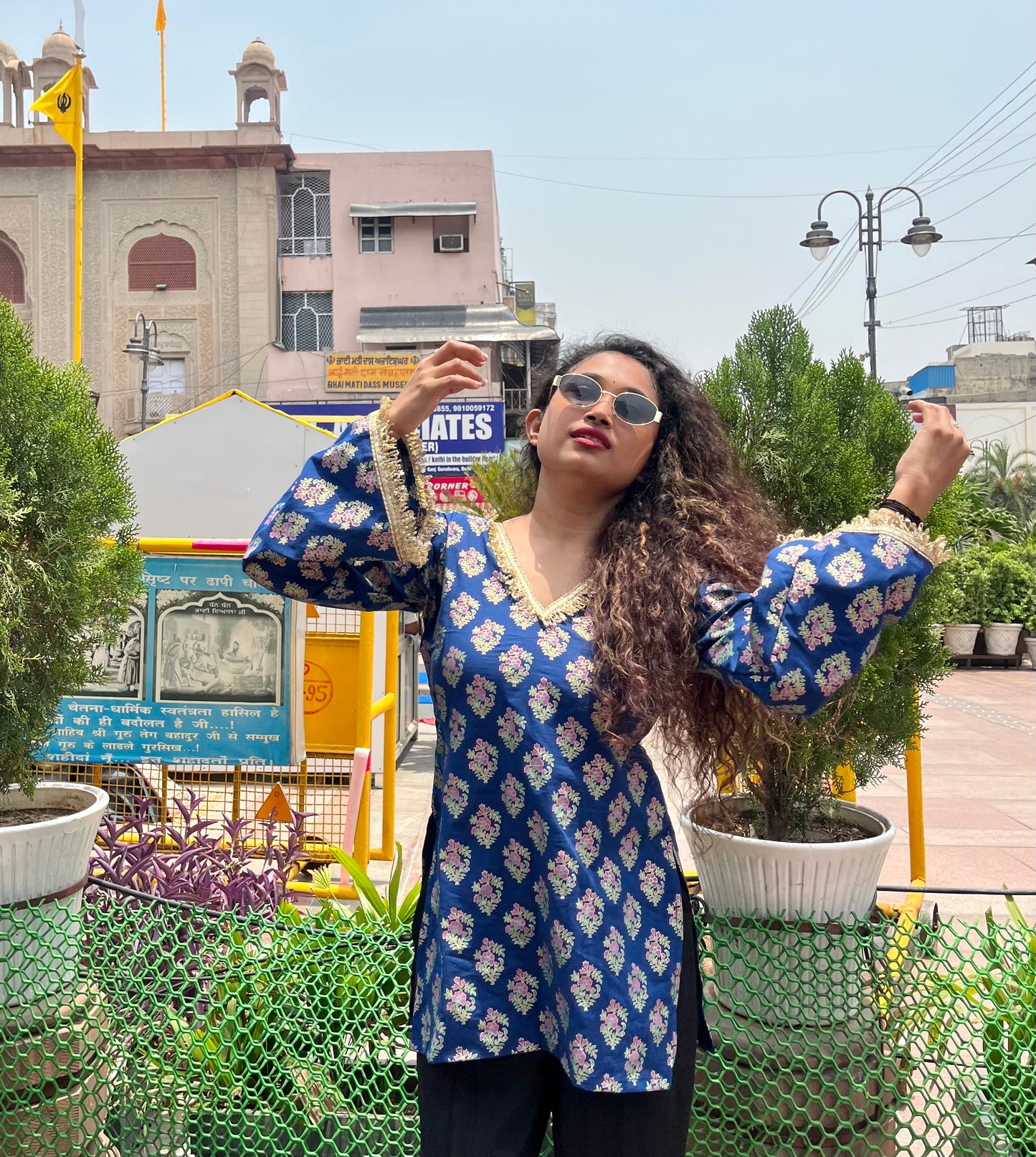 Kiran in Blue Straight Short Kurti