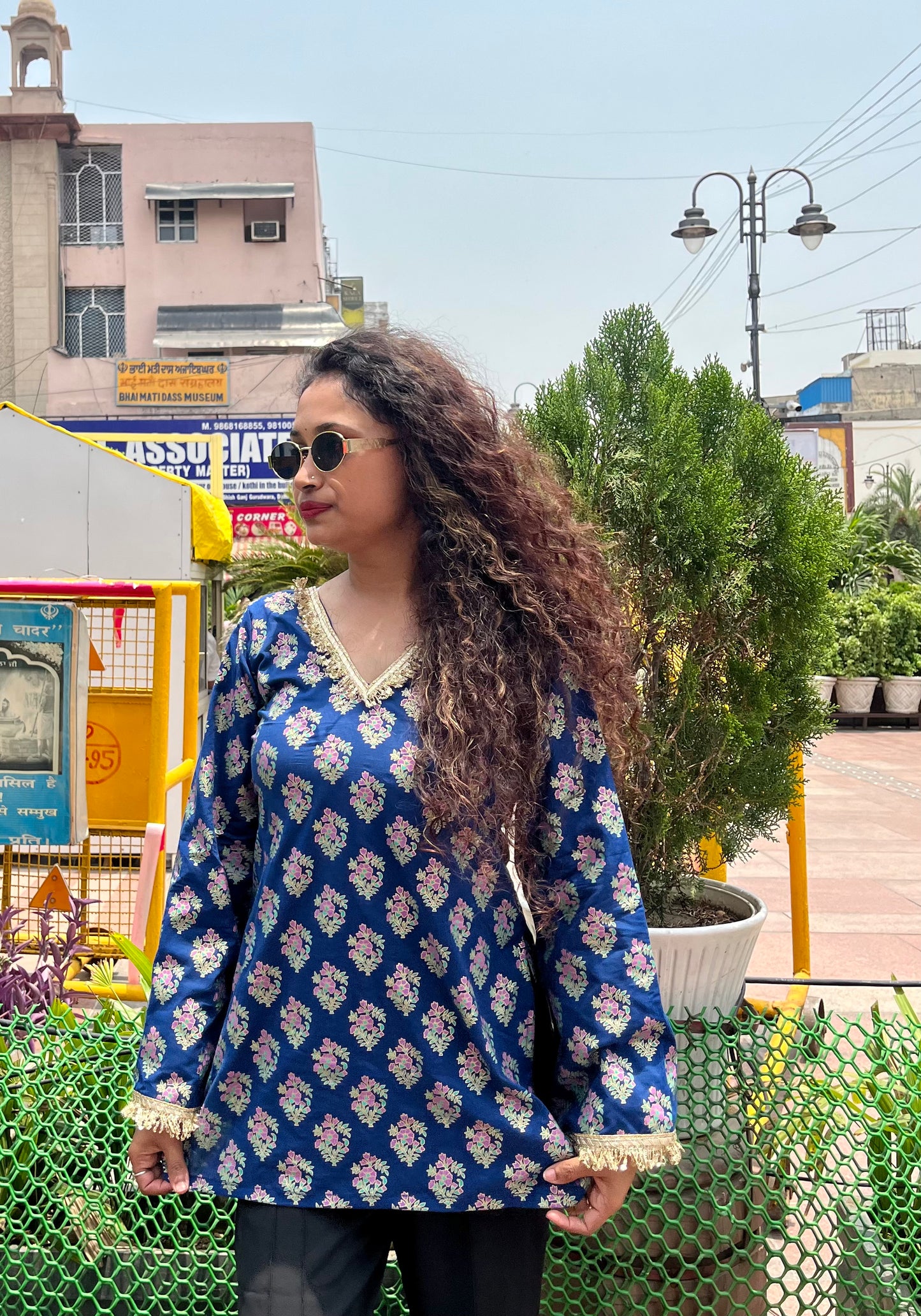 Kiran in Blue Straight Short Kurti