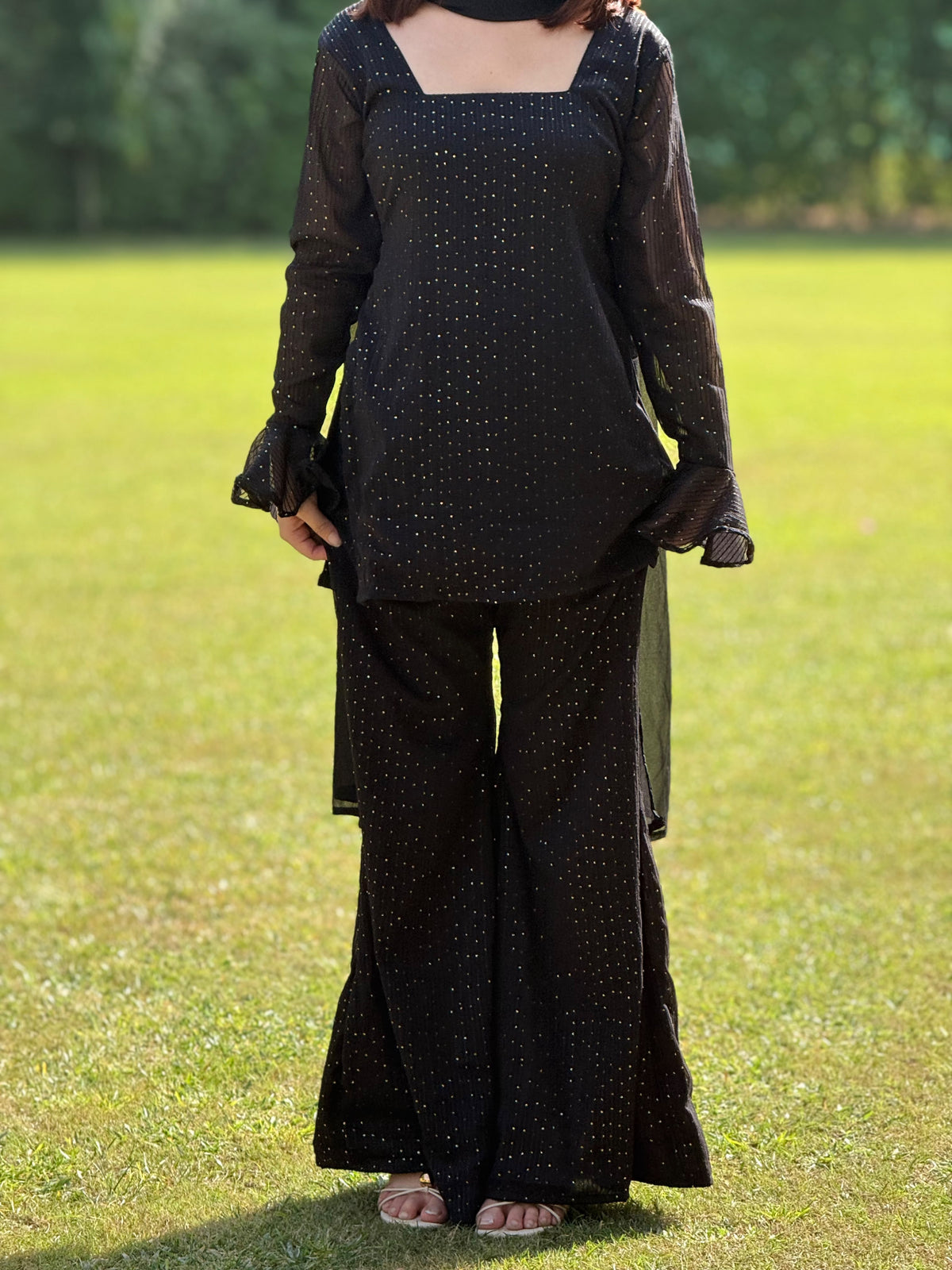 Bijli Corset Back Bell Bottom Set