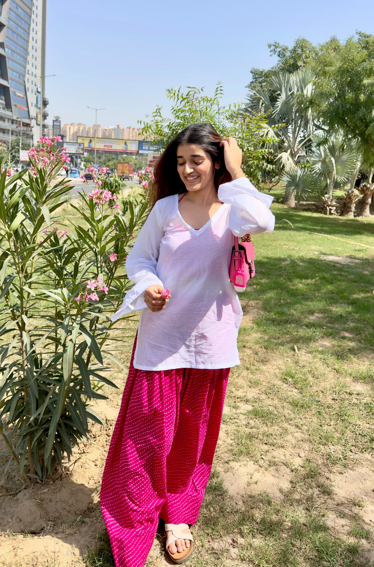 Pink Leheriya (with cover up) Set