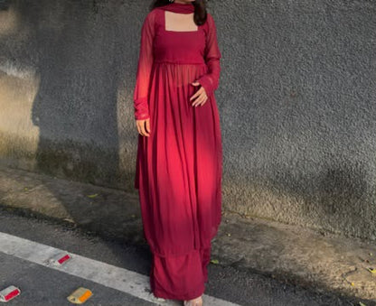Maroon Anarkali