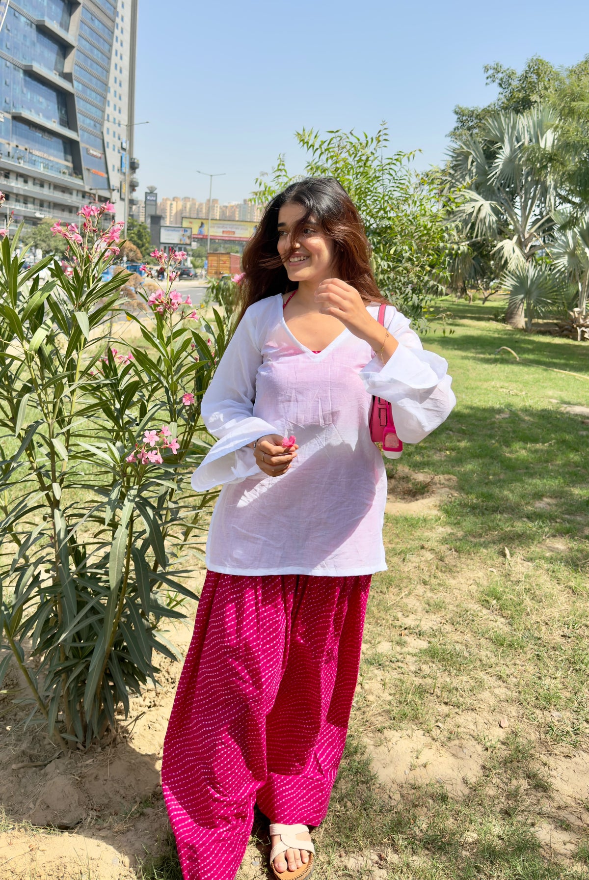 Pink Leheriya (with cover up) Set